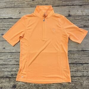 Daily Sports womens size S orange 1/4 zip collared tshirt NWOT